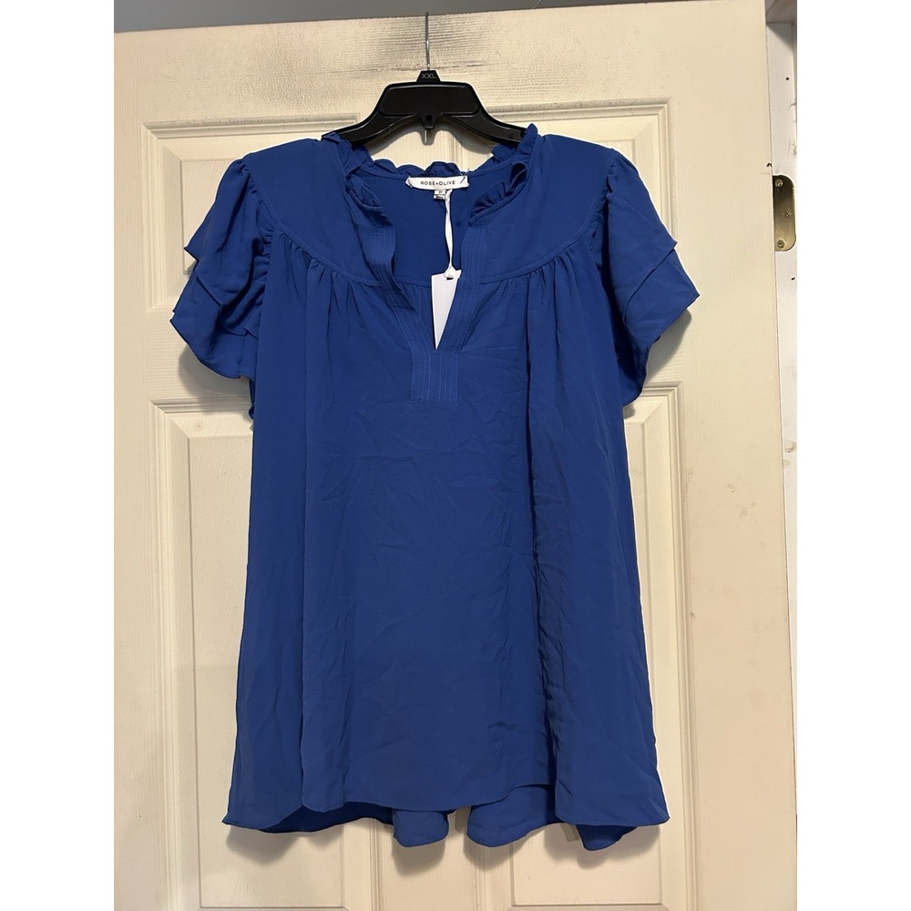 Rose & Olive Blue Blouse Size 2X